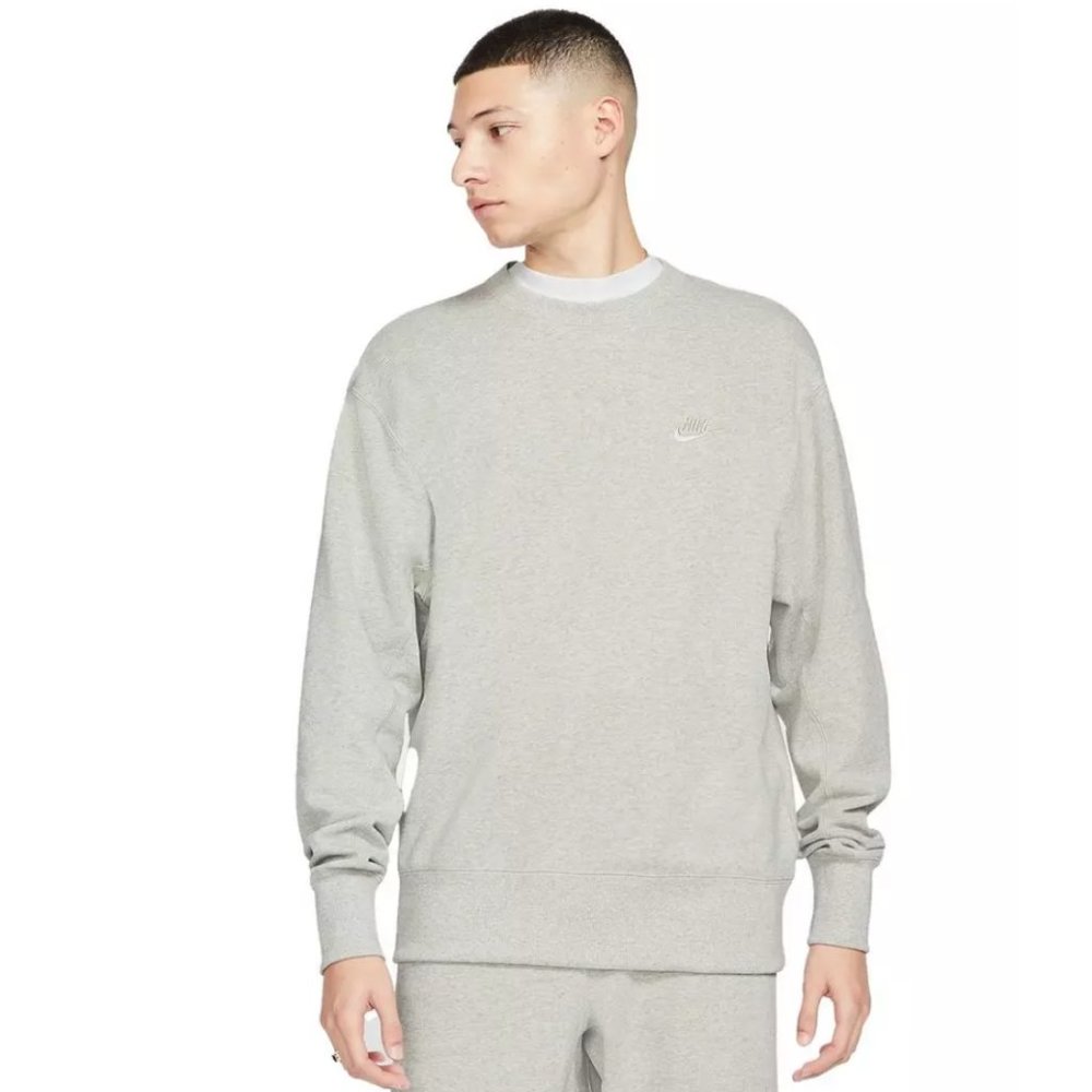 Nike Sportswear Classic Fleece Crew Sweatshirt Men's 3XL DA0021-050 Grey Heather